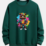Splash Colorful Bear Print Relax Fit Sweatshirt