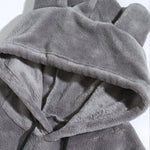 Relax Fit Teddy Fleece Hoodie With Ears