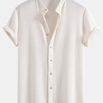 Waffle Stand Collar Shirt