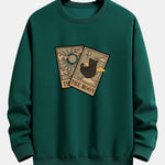 Sun Moon Cat Print Relax Fit Sweatshirt