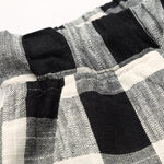 Men's Casual Cotton Linen Stripe Elastic Waist Straight Shorts