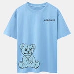 Worldwide Bear Print Drop Shoulder Oversize T-Shirt