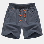 Solid Zip Pocket Swim Shorts