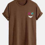 Regular Fit Evil Face Print Cotton T-Shirt