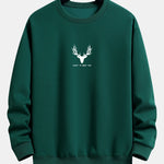 Silhouette Head Deer Print Relax Fit Sweatshirt