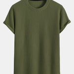 Knitted Waffle Arc Hem T-Shirt