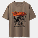California Angel Print Drop Shoulder Oversize T-Shirt