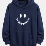Smiley Face Slogan Print Relax Fit Hoodie