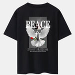 Dove Rose Slogan Back Print Drop Shoulder Oversize T-Shirt