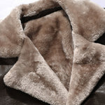 Long Line Faux Fur Lined PU Leather Coat