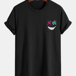 Regular Fit Evil Face Print Cotton T-Shirt