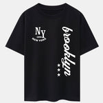 New York Brooklyn Print Drop Shoulder Oversize T-Shirt