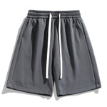 Basic Textured Drawstring Shorts