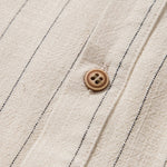 Linen Blend Striped Henley Collar Shirt & Linen Cotton Blend 11" Shorts