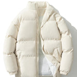Funnel Neck Corduroy Puffer Coat