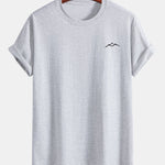 Regular Fit Mountains Print Cotton T-Shirt