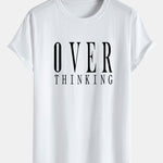 Over Thinking Print Cotton Arc Hem T-Shirt