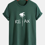 Regular Fit Relax Palm Tree Print Cotton T-Shirt