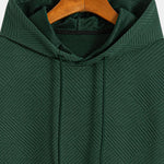 Striped Jacquard Hooded Arc Hem T-Shirt