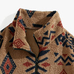 Quarter Zip Aztec Print Teddy Sweatshirt
