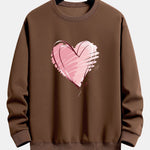 Doodle Heart Print Relax Fit Sweatshirt
