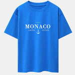 Monaco Slogan Print Drop Shoulder Oversize T-Shirt