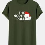 Santa Claus Slogan Print Cotton Arc Hem T-Shirt