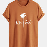 Regular Fit Relax Palm Tree Print Cotton T-Shirt