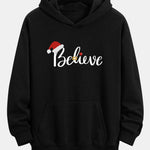 Christmas Believe Print Relax Fit Hoodie
