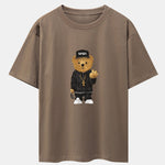 Hip Hop Bear Print Heavy Weight Oversize T-Shirt