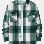 Double Pockets Flannel Plaid Overshirt