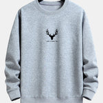 Silhouette Head Deer Print Relax Fit Sweatshirt