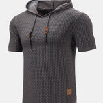 Slim Fit Short Sleeve Knit Hooded Sweater