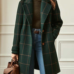 Women's Retro Lapel Plaid Coat