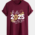 Regular Fit New Year 2025 Print Cotton T-Shirt