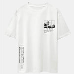 Waves Ukiyo-e Slogan Print Drop Shoulder Oversize T-Shirt