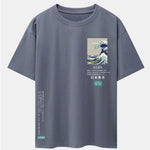 Waves Tokyo Ukiyo-e Print Drop Shoulder Oversize T-Shirt