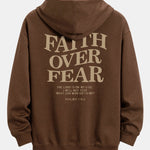 Faith Over Fear Print Relax Fit Hoodie