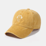 Smiling Face Pttern Versatile Casual Washed Cotton Baseball Cap