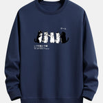 Cat Japanese Print Relax Fit Sweatshirt