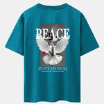 Dove Rose Slogan Back Print Drop Shoulder Oversize T-Shirt