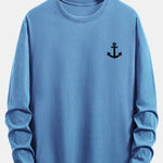 Long Sleeve Anchor Print Cotton T-Shirt
