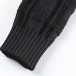 Slim Fit Knitted Plaid Paneled Hooded Sweater