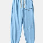 Paris Print Cotton Blend Jogger Pants