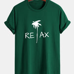 Regular Fit Relax Palm Tree Print Cotton T-Shirt