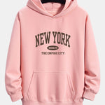 New York Slogan Print Relax Fit Hoodie