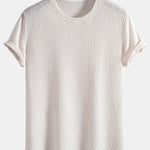 Checkerboard Textured Knitted T-shirt