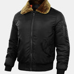 Quilted Lined Bomber Jacket With Faux Fur Collar