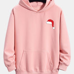 Santa Hat Staring Print Relax Fit Hoodie