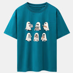 Ghost Reading Book Print Drop Shoulder Oversize T-Shirt
